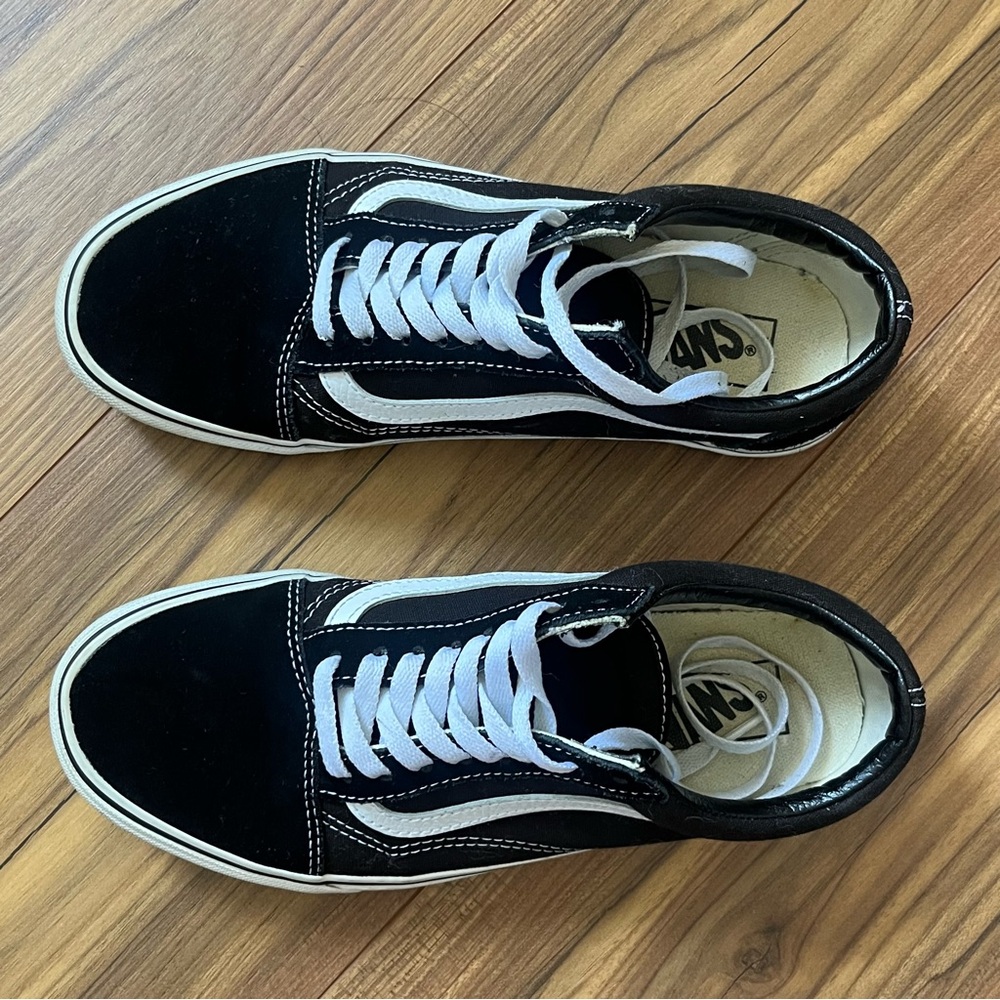 Vans Black and White Old Skools Women's Sneakers - Picture 2 of 5